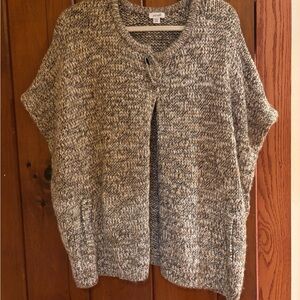 Cozy Marled Knit Poncho Sweater